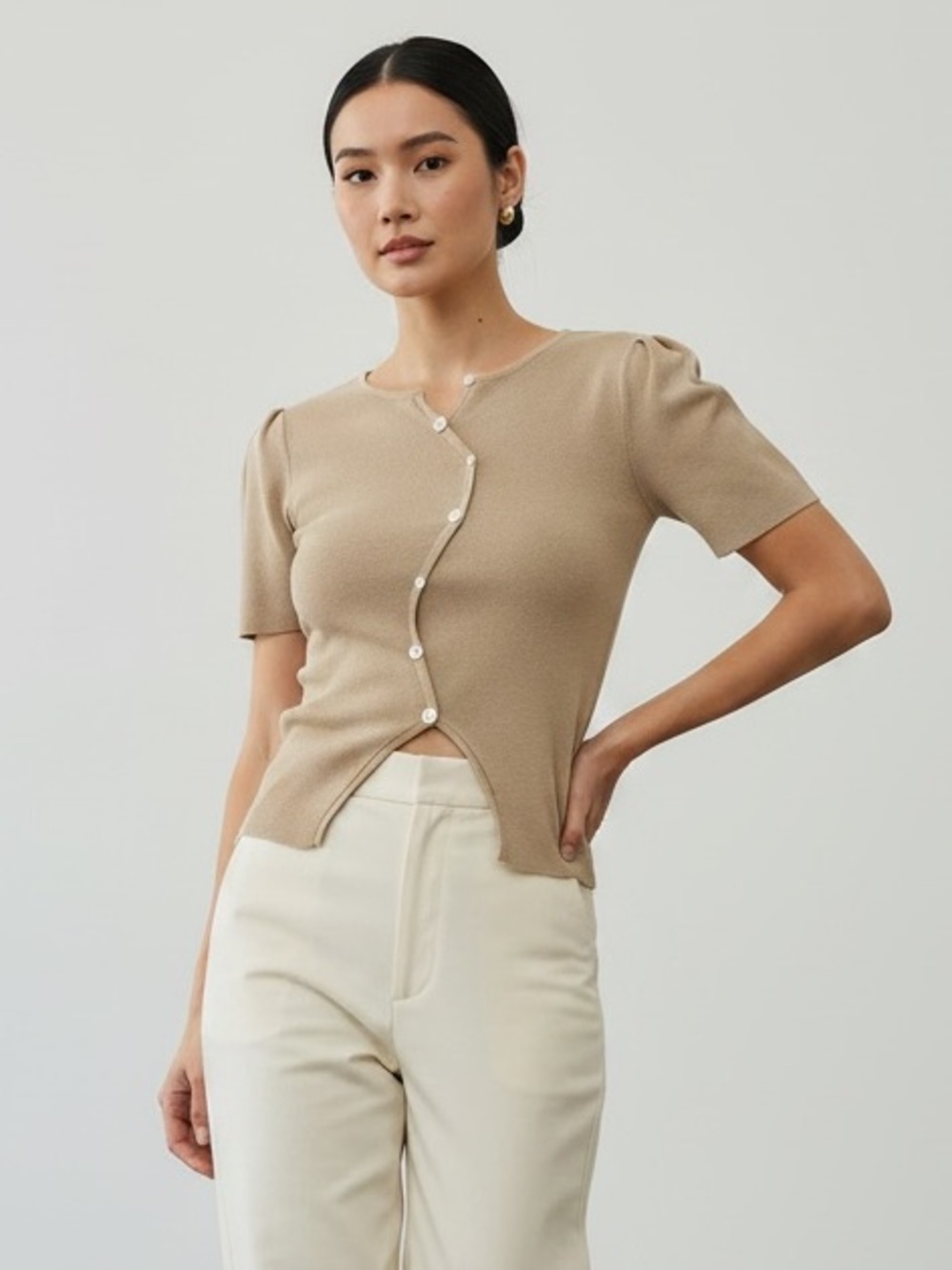 1499 • Sand Swerve Soft Knit Top - Picture 3 of 8